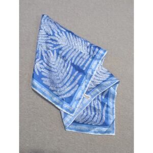 Vintage Vera Scarf Blue Fern 1960s Retro 25.5" Square